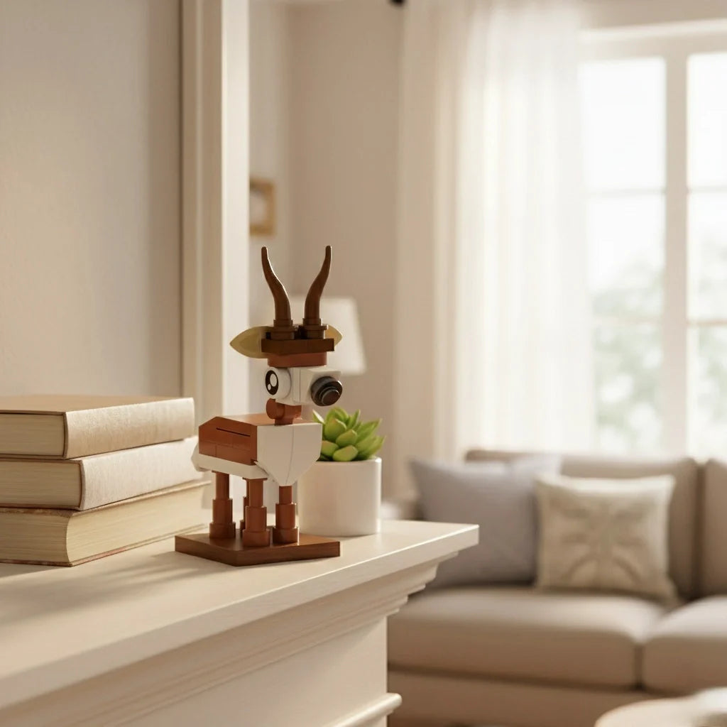 Antelope building block in the side of the desk