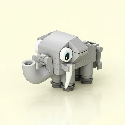 Toy elephant building block on a light beige background