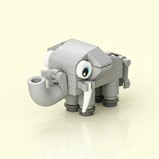 Toy elephant building block on a light beige background
