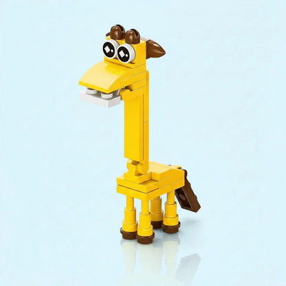 Toy giraffe Building block on a light blue background