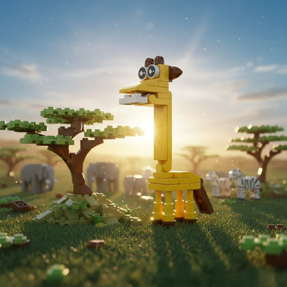 like Giraffe Building Block figure in a scenic landscape.