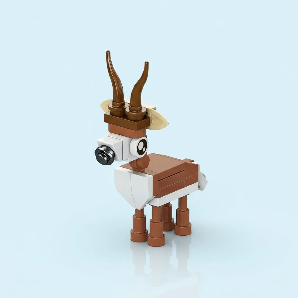 Antelope building block with blue background